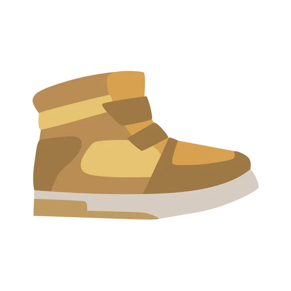 Zapato de entrenador de cuero de temporada de otoño, Icono plano de calzado aislado, Artículo de surtido de tiendas de zapatos — Vector de stock