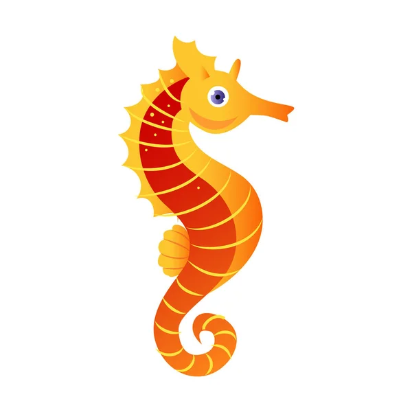 Seahorse ή ιππόκαμπο, θάλασσα πλάσμα. Πολύχρωμο κινούμενα σχέδια χαρακτήρα — Διανυσματικό Αρχείο