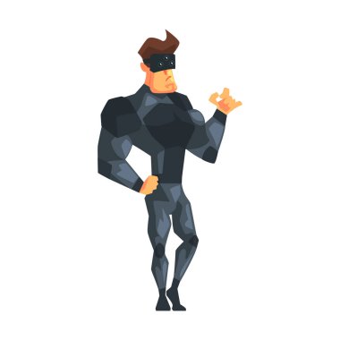 Soğukkanlı erkek Ajan gizli. Yakışıklı kaslı profesyonel adam kıymet fantezi kıyafetli ve görev