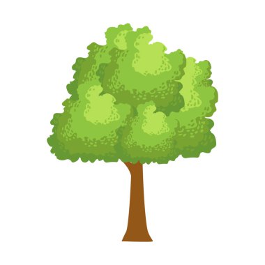 Soyut yeşil ağaç, öğe bir manzara. Renkli karikatür vektör çizim