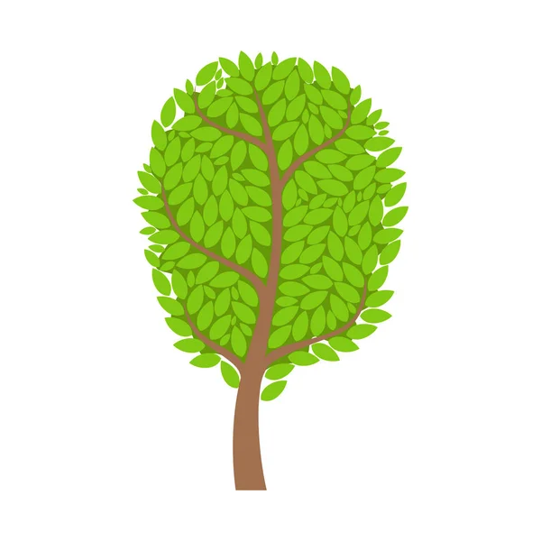 Το καλοκαίρι πράσινο δέντρο, στοιχείο του τοπίου. Πολύχρωμο κινούμενα σχέδια διανυσματικά εικονογράφηση — Διανυσματικό Αρχείο