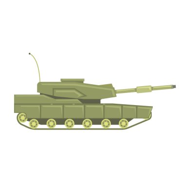 Military tank with cannon. Military combat vehicle vector Illustration clipart