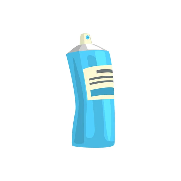 Aerosol paint blue spray bottle. Artistic equipment colorful cartoon vector Illustration — Stock Vector