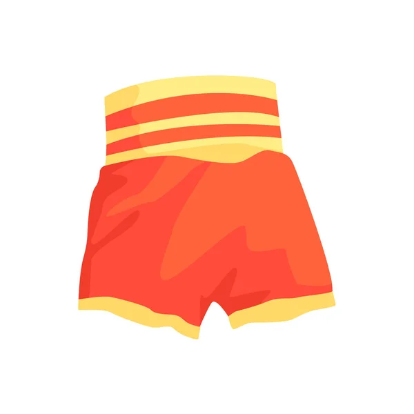 Rode boxing shorts, kleding voor sporter. Kleurrijke cartoon vector illustratie — Stockvector