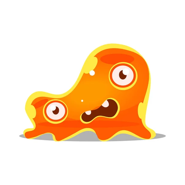 可爱的卡通橙色黏糊糊的怪物。可爱的明亮果冻字符 — 图库矢量图片