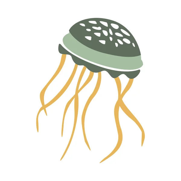 Pływająca Meduza, część zwierząt morskich Morze Śródziemne i Reef Life ilustracje serii — Wektor stockowy