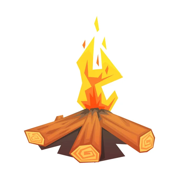 Burning bonfire, colorful vector illustration — Stock Vector
