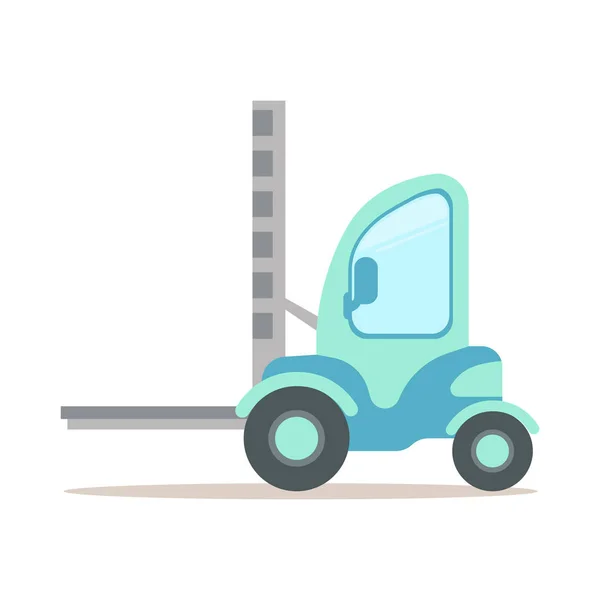 Light blue forklift truck, warehouse and logistics equipment colorful cartoon vector Illustration — Stock Vector