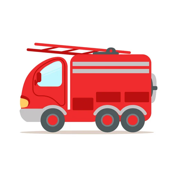 红色消防车，消防应急多彩卡通矢量图 — 图库矢量图片