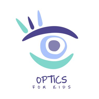 Çocuklar logo sembol için optik el çizilen illüstrasyon