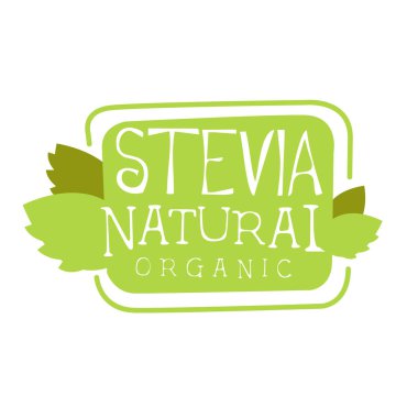 Stevia doğal organik logo sembol. Sağlıklı ürün etiket vektör çizim