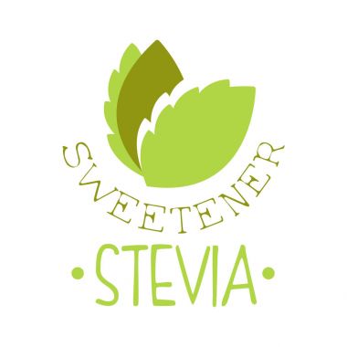 Tatlandırıcı stevia logo sembol. Sağlıklı ürün etiket vektör çizim