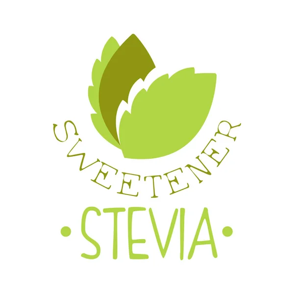 Sweetener stevia logo symbol. Healthy product label vector Illustration — Stock Vector