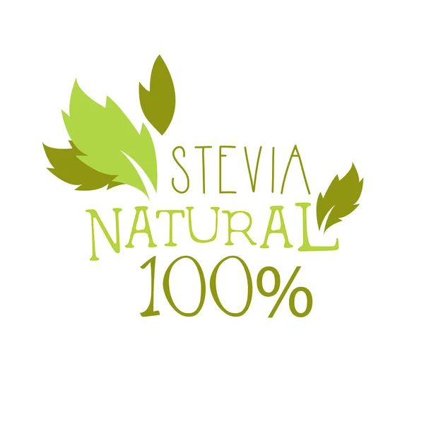 Natural stevia logo symbol. Healthy product label vector Illustration — Stock Vector