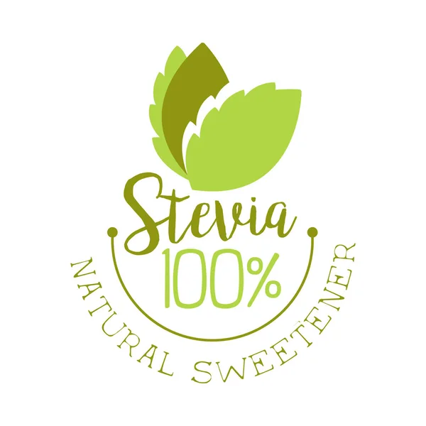 Stevia natural sweetener logo. Healthy product label vector Illustration — Stock Vector