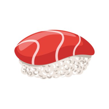 Taze somon suşi. Renkli karikatür çizimi