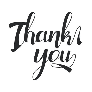 Teşekkür ederim siyah elle çizilmiş yazı