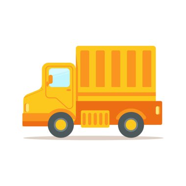 Kamyon kargo konteyner nakliye ve taşımacılık, renkli karikatür vektör çizim ile