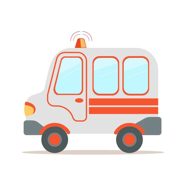 Mentőautó, sürgősségi orvosi szolgálat jármű színes rajzfilm vektoros illusztráció — Stock Vector