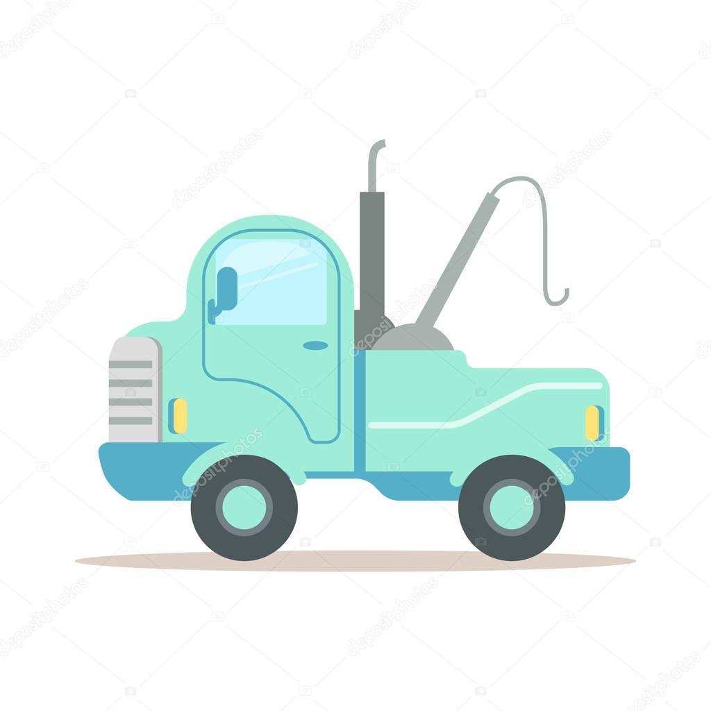 Wrecking car, service of evacuation colorful cartoon vector Illustration isolated on a white background