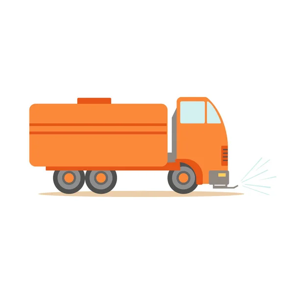 Gas Carrier Orange lastbil, del av vägarbeten och konstruktion webbplats serie av vektor illustrationer — Stock vektor