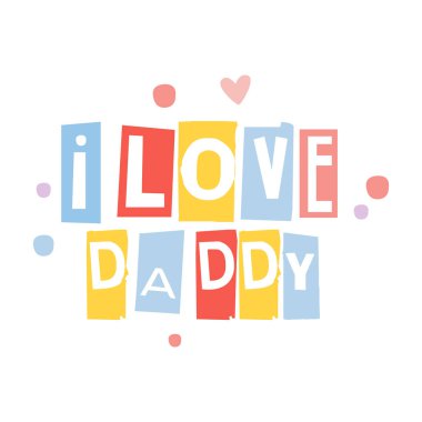 Baba sevimli çizgi renkli vektör çizim seviyorum