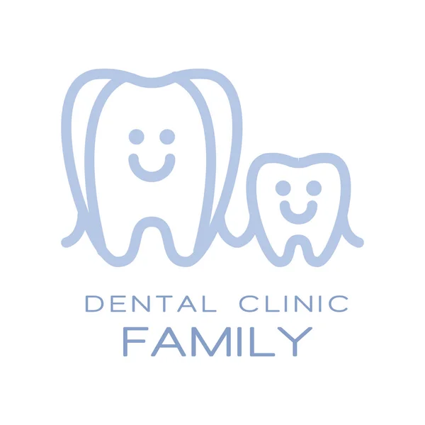 Simbolo del logo della clinica dentale di famiglia, illustrazione vettoriale — Vettoriale Stock