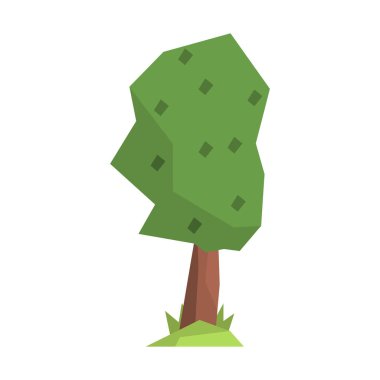 Yeşil ağaç, renkli karikatür çizimi