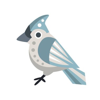 İpekkuyruk kuş renkli karikatür karakter vektör çizim