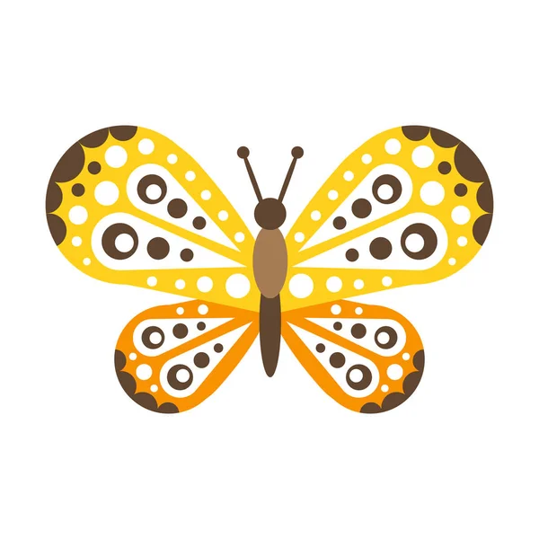 Colorful beautiful butterfly with open wings vector Illustration — Stock Vector