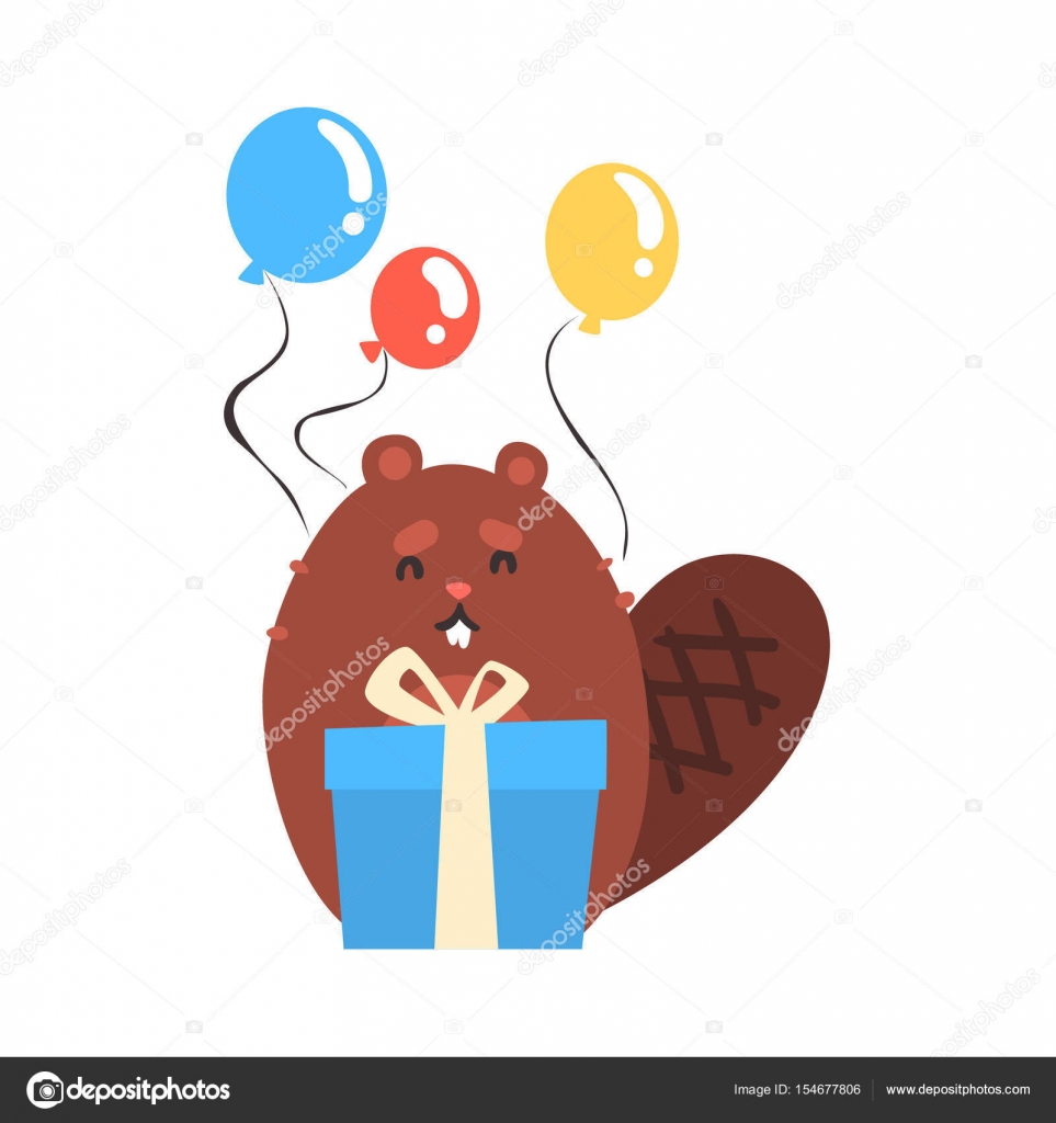 Niedlichen Cartoon Biber Halt Blaue Geschenkbox Und Ein Bundel Bunter Luftballons Alles Gute Zum Geburtstag Cartoon Vektor Illustration Vektorgrafik Lizenzfreie Grafiken C Topvectors 154677806 Depositphotos