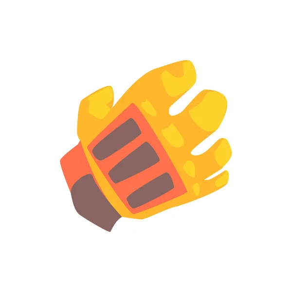 Orange goalkeeper glove cartoon vector Illustration — Stock Vector
