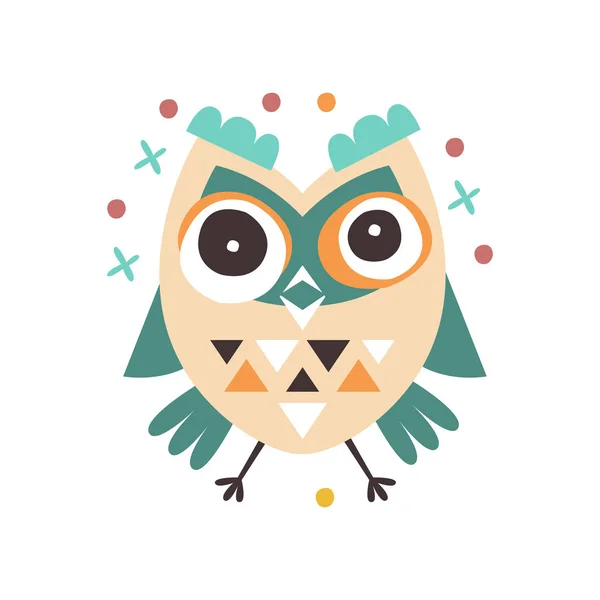 Cute cartoon dizziness owl bird colorful character vector Illustration