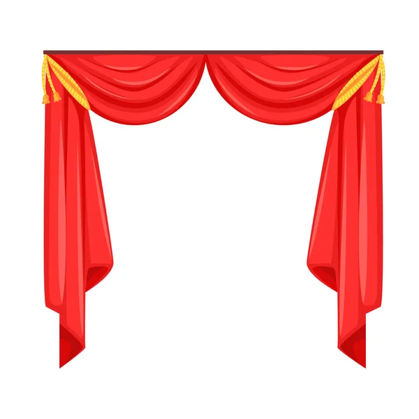 Theater stage with red curtain vector Illustration — Stock Vector