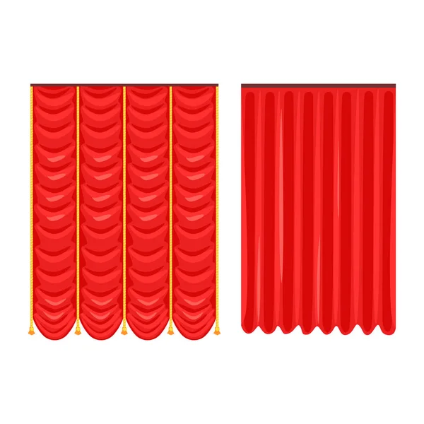 Scarlet theatre drapery vector Illustration vector Illustration — Stock Vector