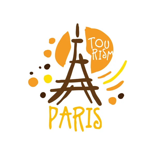 Париж туристичний логотип шаблон рука витягнути Векторні ілюстрації — стоковий вектор