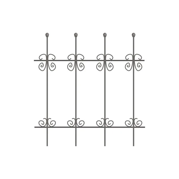 Decorative iron fence for park or garden vector Illustration — Stock Vector