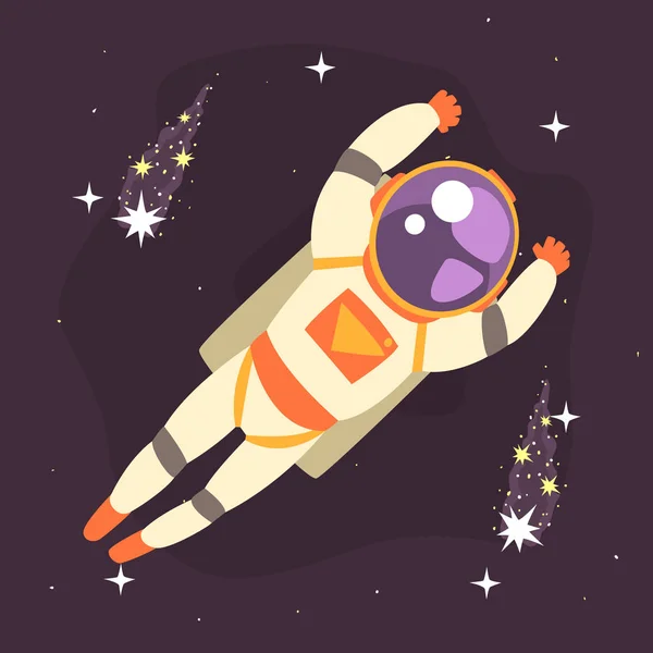 Kosmonaut schwebt im Weltraum — Stockvektor