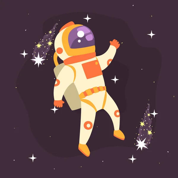 Astronaut arbeitet im Weltraum — Stockvektor