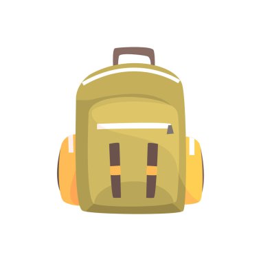 Haki sırt çantası, sırt çantası vektör illüstrasyon klasik tarz