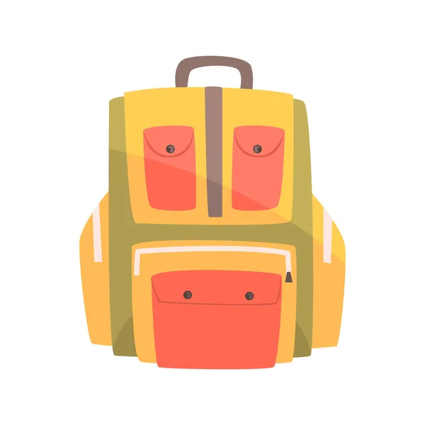 Färgglada ryggsäck, ryggsäck för skolan eller resor vektor Illustration — Stock vektor