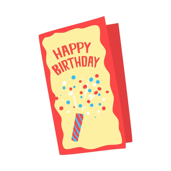 お誕生日おめでとうカード漫画ベクトル図 — ストックベクタ