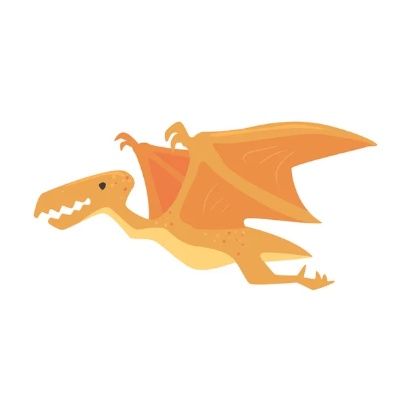 Zeichentrick-Flugsaurier Dinosaurier-Charakter, jurassische Periode Tier Vektor Illustration — Stockvektor