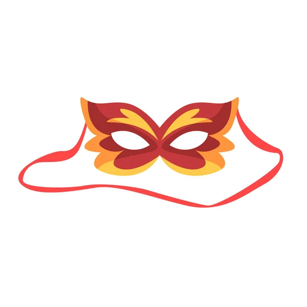Rode carnaval masker, viering partij symbool cartoon vector illustratie — Stockvector