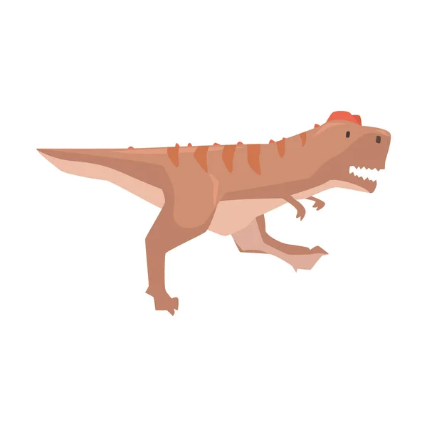 Personaje de dinosaurio tiranosaurio de dibujos animados, vector animal del período jurásico Ilustración — Vector de stock