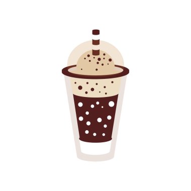 Frappuccino buz paket servisi olan restoran Kupası vektör çizim ile