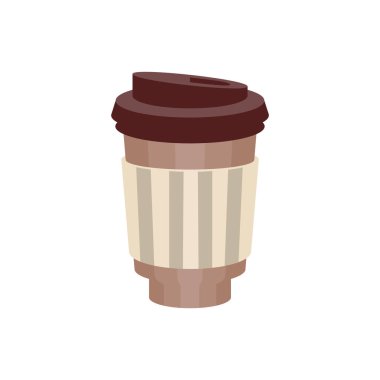 Kağıt bardak kapağı vektör çizim ile paket kahve