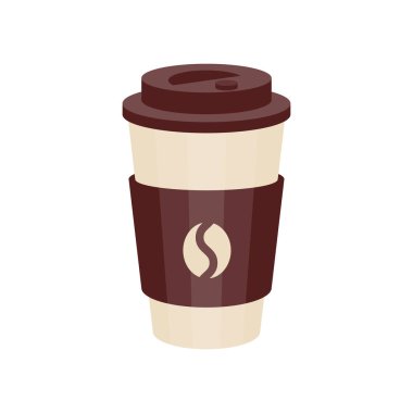 Tek kullanımlık kahve fincanı kahve çekirdeği logo vektör çizim ile