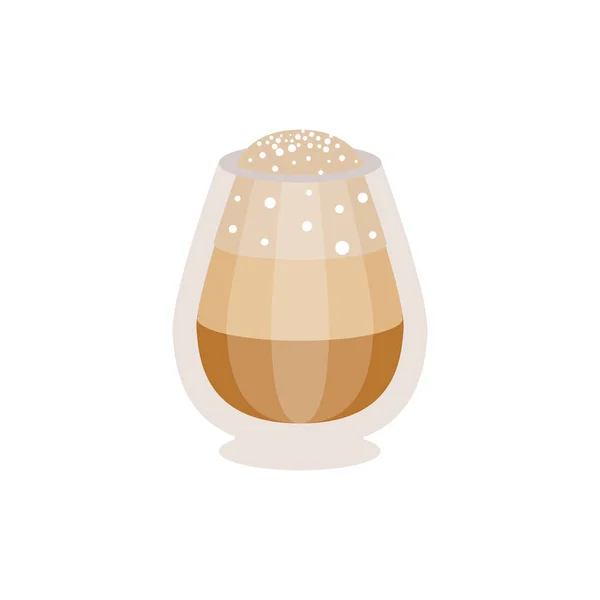 Koffie macchiato in een glas vector illustratie — Stockvector