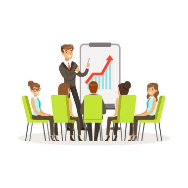 Coworking değiş tokuşu fikirleri insanlar ve iş toplantı vektör çizim deneyim